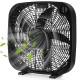 20-inch black box fan with 3-speed settings, powerful airflow, and durable design for home or office cooling.