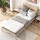Gel memory foam mattress on an adjustable bed frame, featuring breathable design and pressure relief for enhanced.