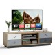 Modern 55-inch TV stand with two storage cabinets, engineered wood, and cable management for organized living room.