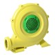 Yellow 950 W air blower pump fan with green mesh, designed for inflatable bounce houses and outdoor fun.