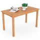 49-inch rectangle teak wood dining table with slatted tabletop, perfect for outdoor gatherings and easy maintenance.