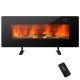 42-inch electric wall-mounted fireplace in black with realistic flame effects and remote control for cozy warmth.