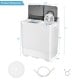 Portable semi-automatic washing machine with built-in drain pump, 26 lbs capacity, compact design for apartments.