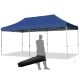 Adjustable 10 x 20 feet blue folding canopy with sturdy steel frame, ideal for outdoor events and easy to transport.