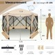Pop-up screen house tent measuring 11.5 x 11.5 ft, features mesh walls, portable bag, and durable 210D polyester fabric.