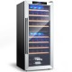 43-bottle wine cooler refrigerator with dual zone temperature control and stainless steel door for optimal wine.