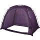 Portable indoor privacy play tent in purple, made of durable polyester, featuring three doors and mesh vents for.