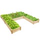 U-shaped wooden garden raised bed made of natural fir wood, featuring five planter boxes for growing vegetables and.