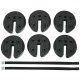Set of 6 canopy weights with no-pinch design, made of weather-resistant PE, ideal for securing tents and umbrellas.