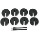 Set of 8 canopy weights, 40lbs each, made of weather-resistant PE, designed for secure stacking and outdoor use.