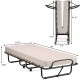Folding guest bed with memory foam mattress, 75 x 31.5 inches, compact design with wheels for easy transport and.