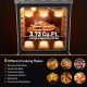 Large 3.73 cu.ft. oven with 6 cooking modes, featuring bright internal light and convection fan for versatile cooking.
