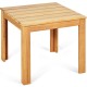 Wooden square patio coffee bistro table made of acacia wood, waterproof varnish, perfect for outdoor and indoor use.