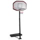 Height adjustable 43-inch basketball hoop with durable steel frame and movable base, suitable for indoor and outdoor.