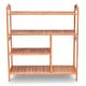 Four-tier bamboo storage shoe rack with side handles, perfect for entryway or hallway organization.