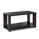 Rectangular coffee table with storage shelf, made of engineered wood, featuring a retro design for living room or.