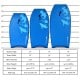 Three blue Super Bodyboards with EPS core, varying sizes for different rider weights, ideal for summer surfing fun.