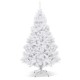 6-foot hinged artificial Christmas tree with a solid metal stand, featuring thick branches for festive decoration.