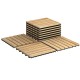 Acacia wood interlocking tile flooring set of 10 pieces, 12 x 12 inch, perfect for garden or balcony with durable PVC.