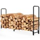 Heavy-duty 8 feet outdoor steel firewood log rack with ample storage space, keeping wood organized and off the ground.