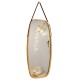 Elegant 30-inch modern rectangle mirror with rounded corners and leather strap, ideal for stylish home decor.