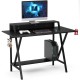 All-in-one professional gaming desk with monitor stand, cup holder, and headphone holder, designed for gamers.