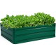Raised garden bed with vibrant green plants, 40x32 inches, durable metal construction for vegetable and flower planting.
