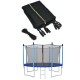 Replacement safety enclosure net for 14ft trampoline, made of durable PE material, featuring double-headed zipper and.