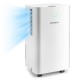 1750 Sq. Ft dehumidifier in white, featuring auto defrost, 24H timer, and adjustable humidity from 30% to 80%.