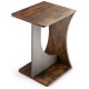 Compact C-shape side table in rustic brown with natural wood grain, perfect for living room or office storage.