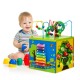 Colorful 5-in-1 wooden activity cube toy featuring bead maze, xylophone, and gear for educational play and skill.