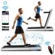 Folding treadmill with remote control, featuring 0.6-10.5mph speeds, ideal for home workouts and under-desk use.