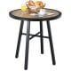 29-inch round patio bistro table with wood-like top, sturdy steel frame, adjustable non-slip feet for indoor and.