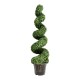 4 feet artificial boxwood spiral tree with green leaves, lightweight design, perfect for indoor and outdoor decoration.