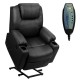 Black electric power lift recliner chair with massage functions, heat, cup holders, and USB charging port for ultimate.