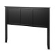 Black flat panel headboard made of sturdy pine wood and plywood, featuring height adjustment and pre-drilled holes for.