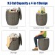 9.5-gallon brown rattan cooler doubles as a cocktail table, stool, and storage box, perfect for outdoor gatherings.