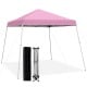 Pink 10 x 10 feet outdoor instant pop-up canopy with carrying bag, ideal for camping and outdoor events.