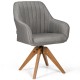 Swivel accent chair with breathable linen upholstery and beech wood legs, ideal for study or relaxation.