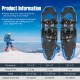 Lightweight 21-inch snowshoes made of durable aluminum alloy with adjustable bindings, ideal for snow activities.