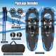Lightweight 21-inch snowshoes with ski poles, mud and snow baskets, and carry bag for easy outdoor winter adventures.