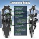 Lightweight 21-inch snowshoes with durable aluminum frame, PE decking, and adjustable ratchet binding for easy movement.
