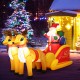 Outdoor inflatable Santa with double deer and sled, 7.5 feet tall, perfect for Christmas yard decoration with LED.