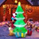 Inflatable 7-foot Christmas tree with Santa and dog, featuring LED lights, perfect for outdoor holiday decoration.