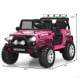 Kids electric ride-on truck in pink with remote control, lights, and sounds, designed for safe outdoor fun.