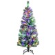 5 feet pre-lit Christmas tree with snow flocked branches and 140 LED lights, featuring 9 lighting modes for festive.