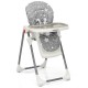 Folding baby high dining chair in gray with 6 height adjustments and removable soft cushion for comfortable feeding.