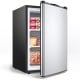 Compact 3 cubic feet upright freezer with stainless steel door, adjustable temperature control, and flush back design.