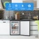 Compact 3 cubic feet upright freezer with stainless steel door, featuring adjustable temperature control for efficient.