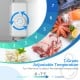 Adjustable 7-grade temperature control dial for the 3 cubic feet compact upright freezer with stainless steel door.
